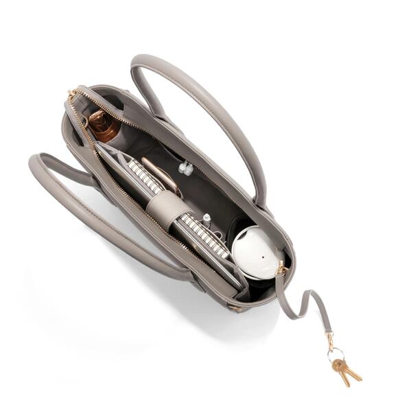 Dagne Dover Signature Classic Coated Canvas Tote New Bleecker Blush $265 Taupe - Picture 2 of 12